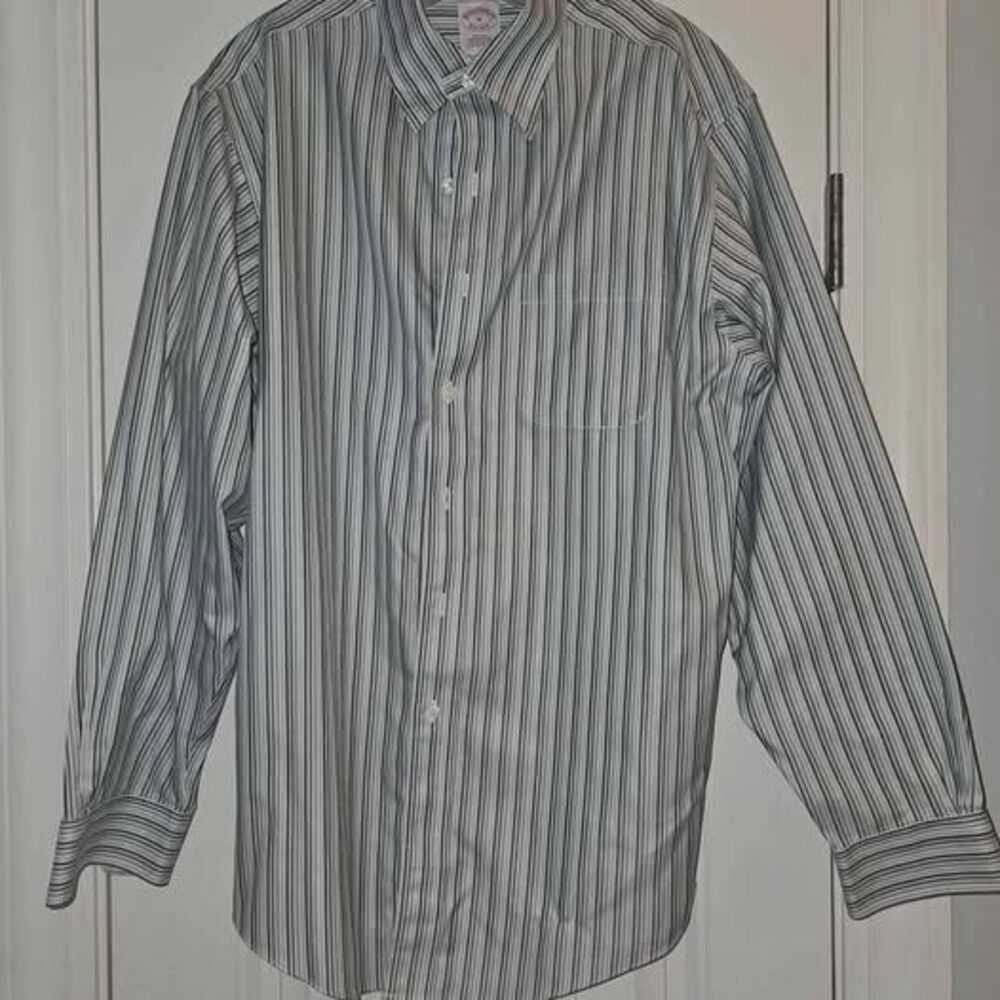 Brooks Brothers Supima Cotton Striped Dress Shirt - Size Medium